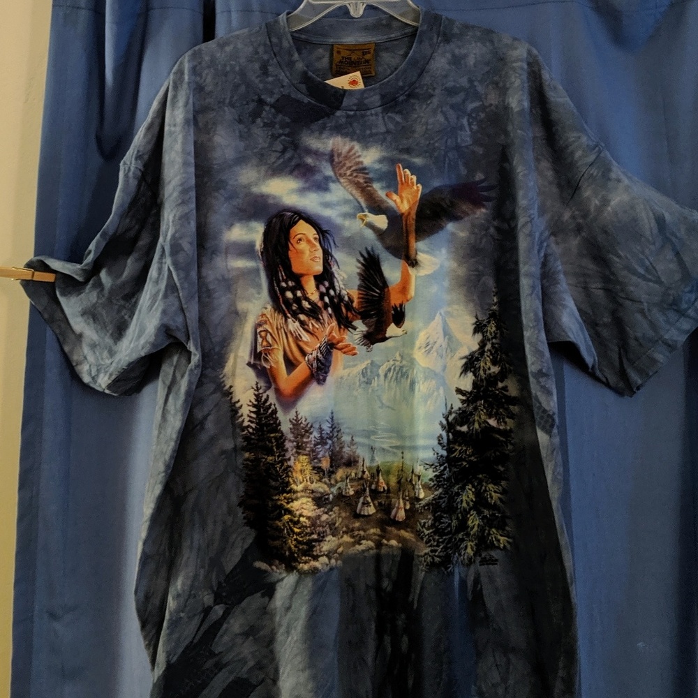 VINTAGE TIE DYED T SHIRT NATIVE AMERICAN EAGLE NWT